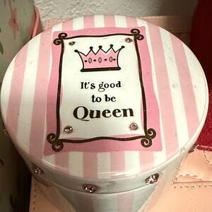 Pink and White Striped Jewelry Box